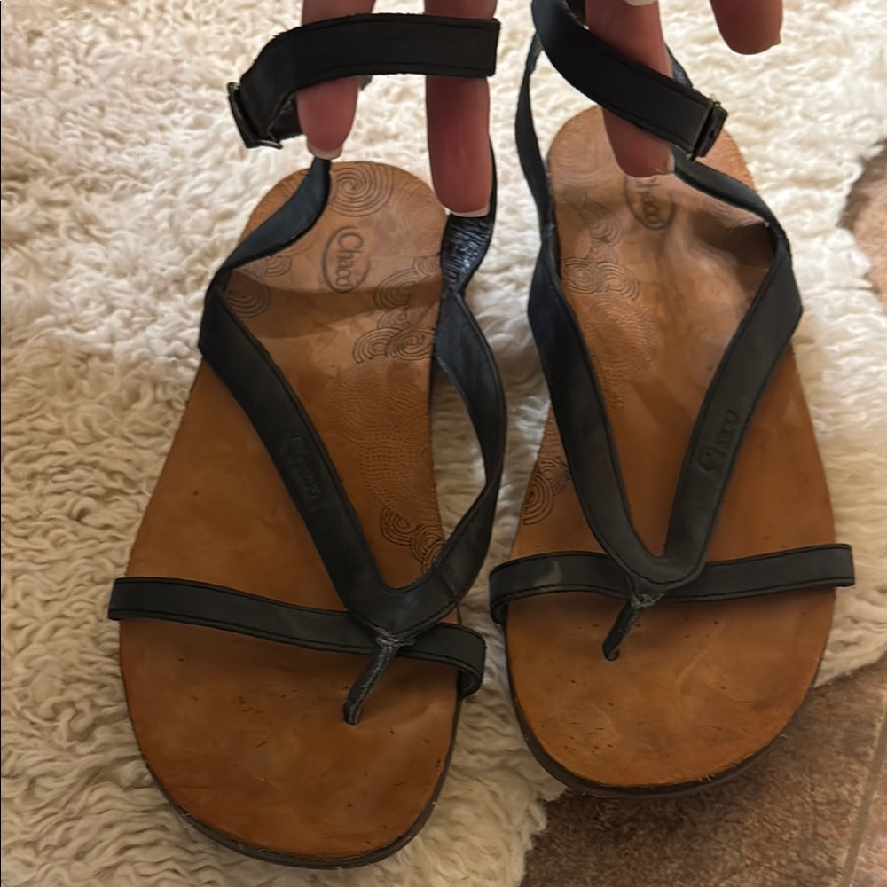 Chaco Black Leather Sandals
